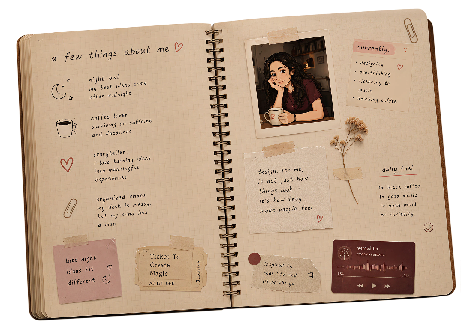 Open scrapbook notebook
